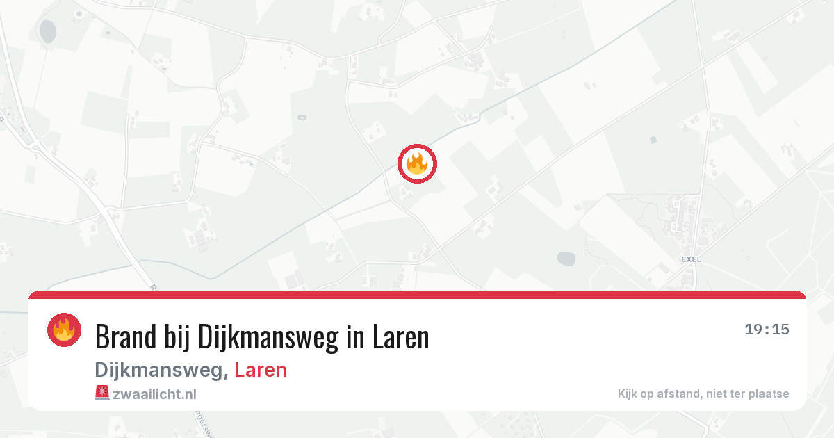 Brand bij Dijkmansweg in Laren — 19 jun 2026