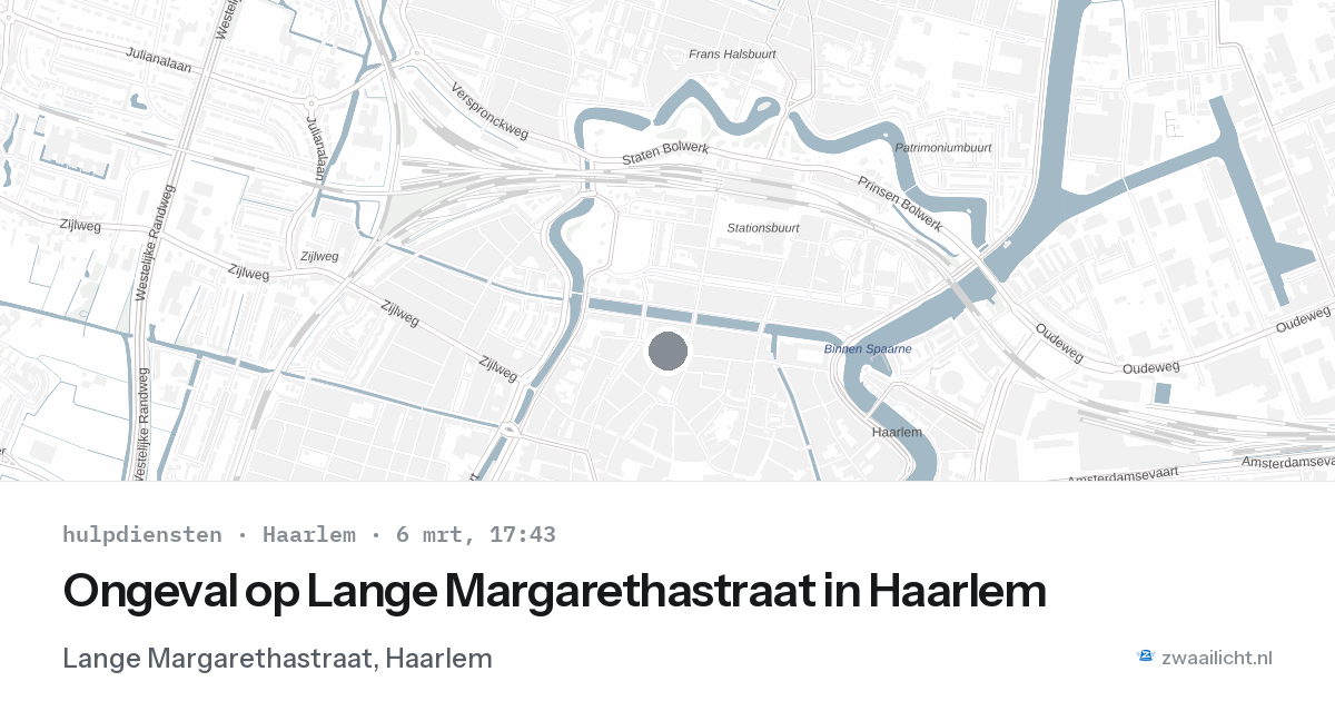 Ongeval op Lange Margarethastraat in Haarlem — 6 mrt 2026