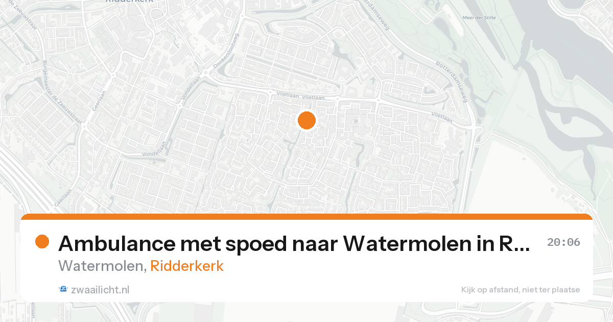 Ambulance met spoed naar Watermolen in Ridderkerk — 21 aug 2026