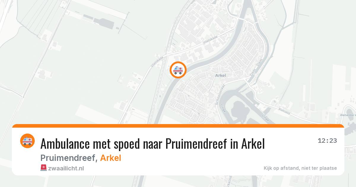 Ambulance met spoed naar Pruimendreef in Arkel — 6 aug 2026