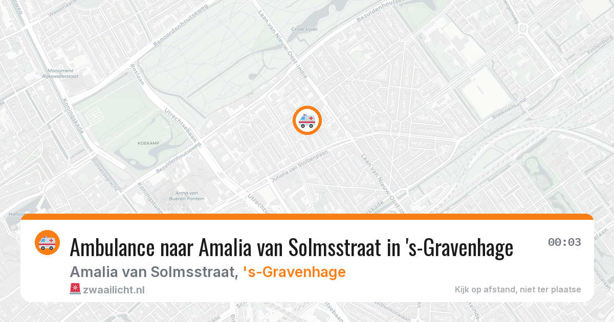 Ambulance naar Amalia van Solmsstraat in 's-Gravenhage — 26 mei 2026