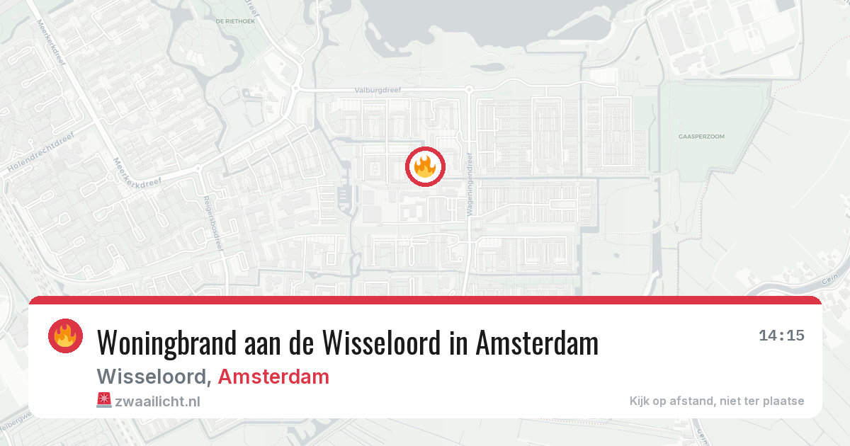 Woningbrand aan de Wisseloord in Amsterdam — 26 jun 2026
