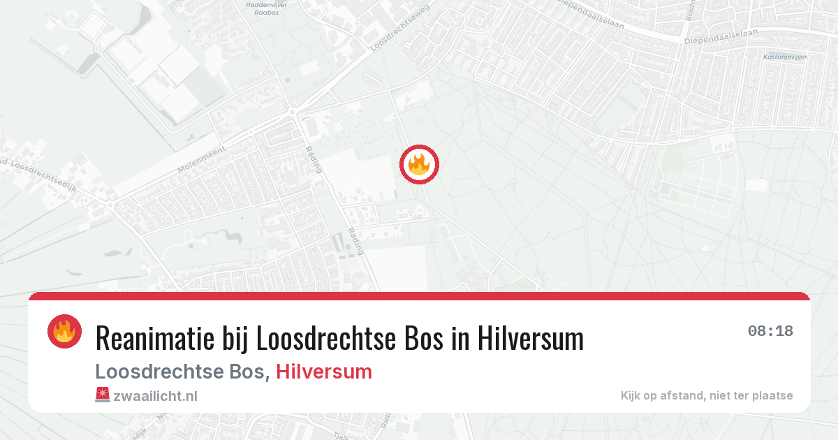 Reanimatie bij Loosdrechtse Bos in Hilversum — 27 jun 2026