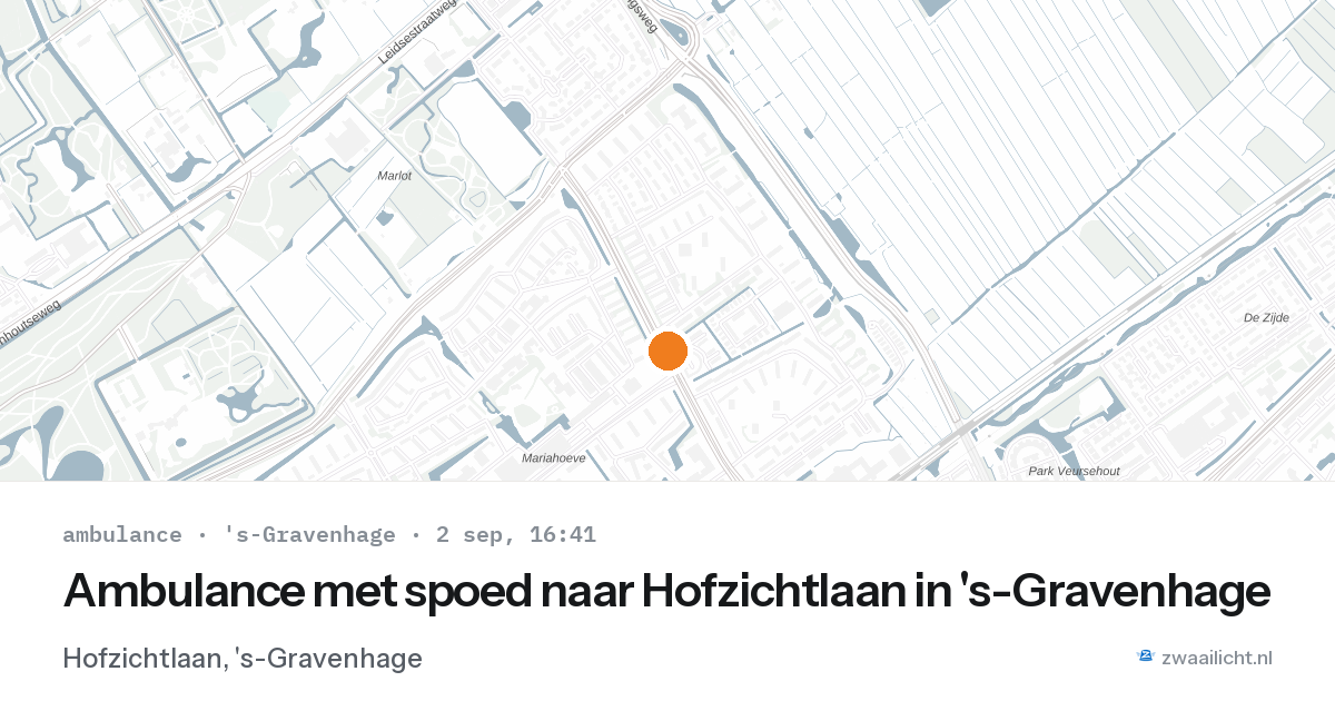 Ambulance met spoed naar Hofzichtlaan in 's-Gravenhage — 2 sep 2026