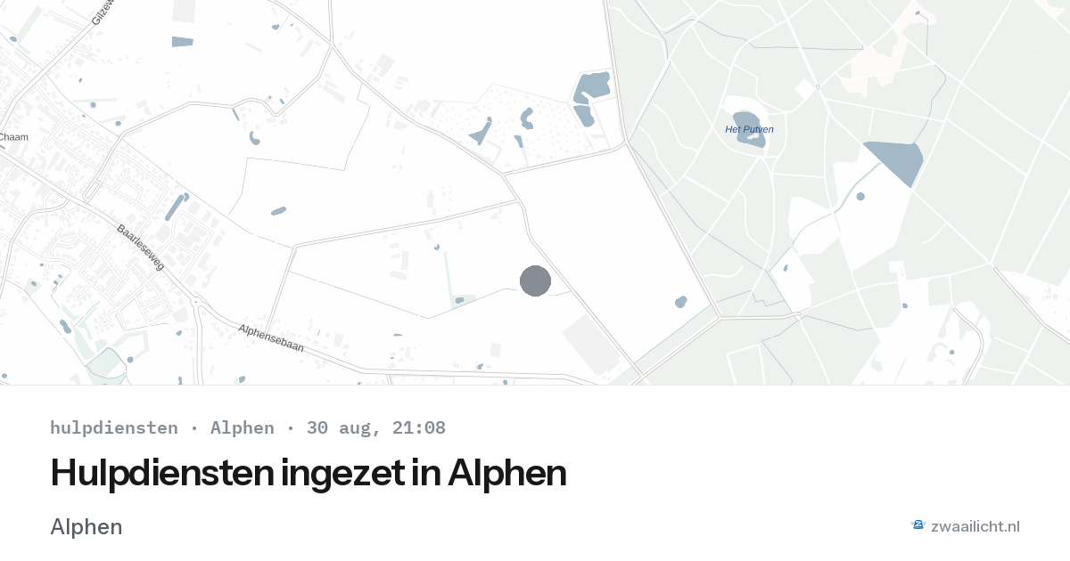 Hulpdiensten ingezet in Alphen — 30 aug 2026 | 🚨 Zwaailicht.nl