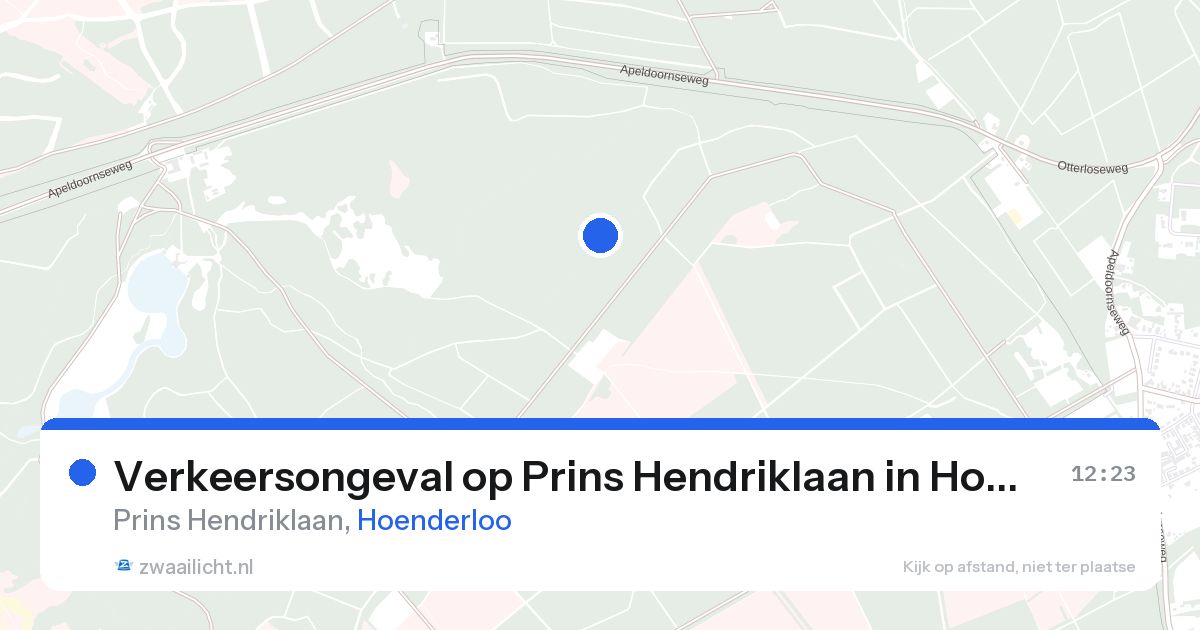 Verkeersongeval op Prins Hendriklaan in Hoenderloo — 23 aug 2026