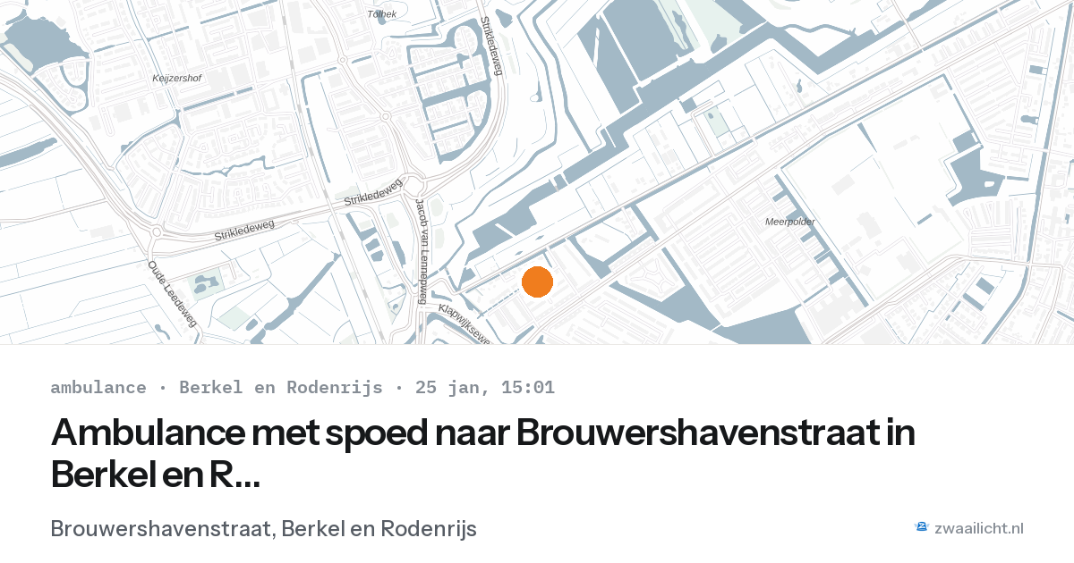Ambulance met spoed naar Brouwershavenstraat in Berkel en Rodenrijs — 25 jan 2026