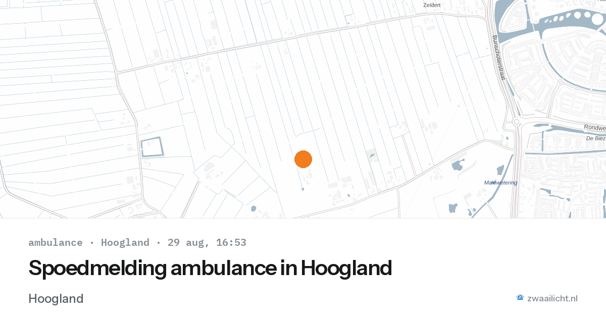 Spoedmelding ambulance in Hoogland — 29 aug 2026