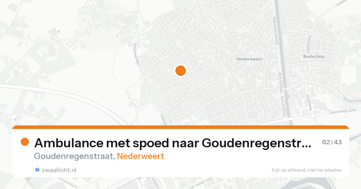 Ambulance met spoed naar Goudenregenstraat in Nederweert — 24 aug 2026