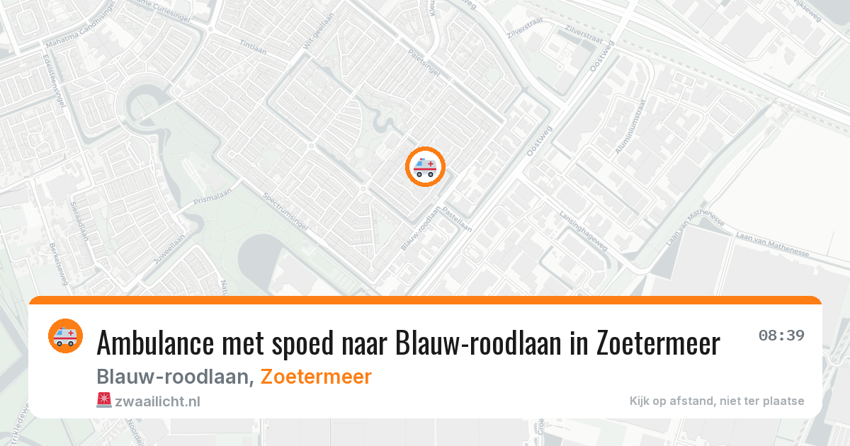 Ambulance met spoed naar Blauw-roodlaan in Zoetermeer — 14 mei 2026