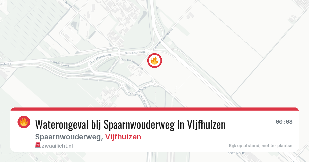 Waterongeval bij Spaarnwouderweg in Vijfhuizen — 15 mrt 2026