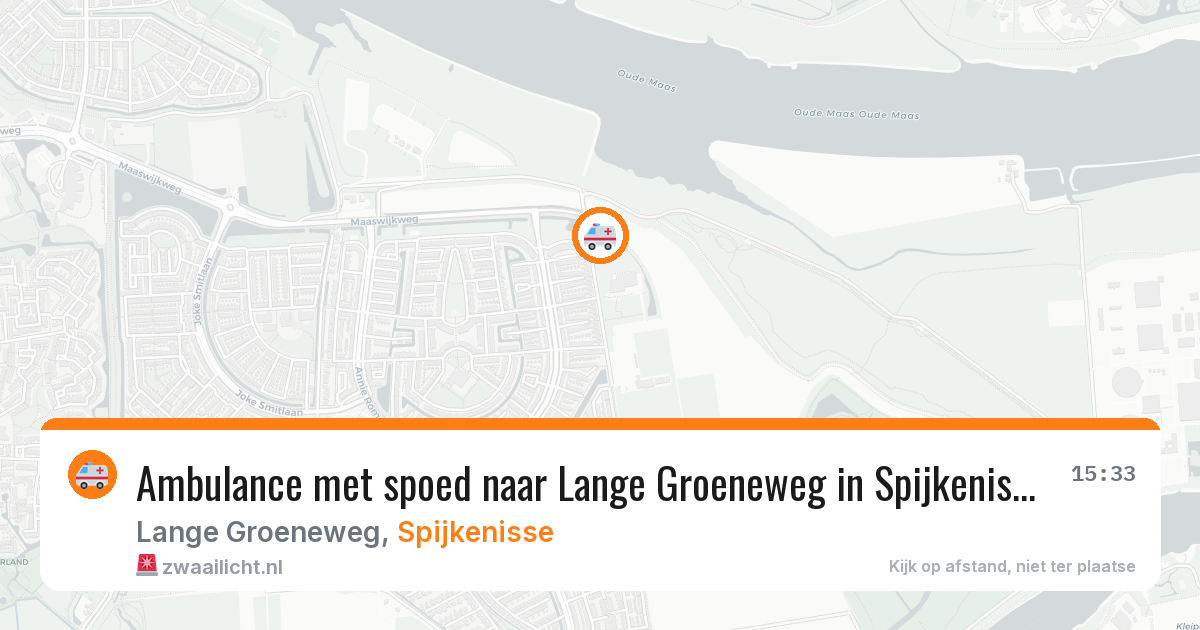 Ambulance met spoed naar Lange Groeneweg in Spijkenisse — 26 jul 2026