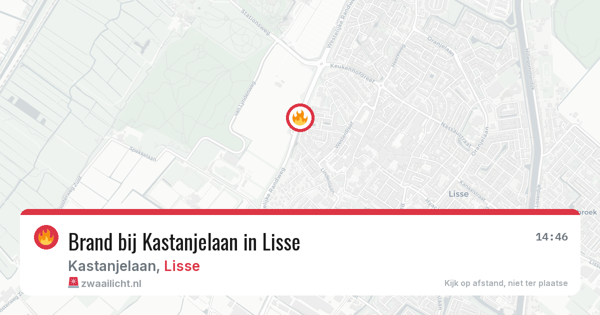 Brand bij Kastanjelaan in Lisse — 17 jul 2026