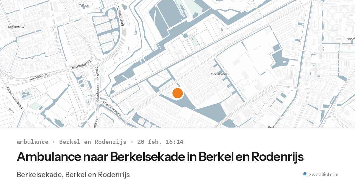 Ambulance naar Berkelsekade in Berkel en Rodenrijs — 20 feb 2026