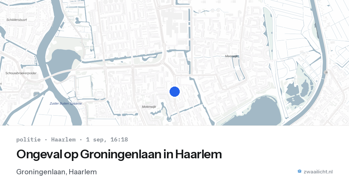 Ongeval op Groningenlaan in Haarlem — 1 sep 2026