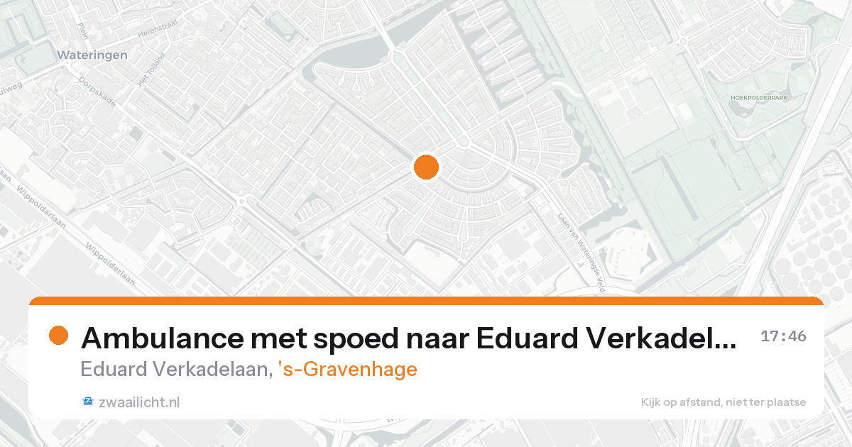 Ambulance met spoed naar Eduard Verkadelaan in 's-Gravenhage — 24 aug 2026