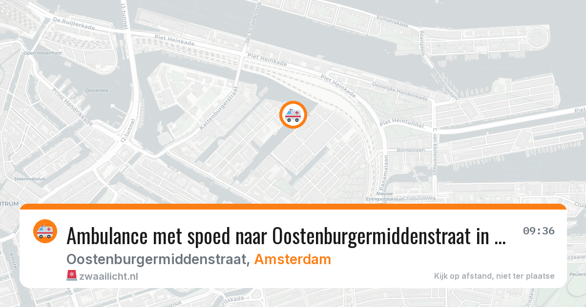 Ambulance met spoed naar Oostenburgermiddenstraat in Amsterdam — 12 apr 2026