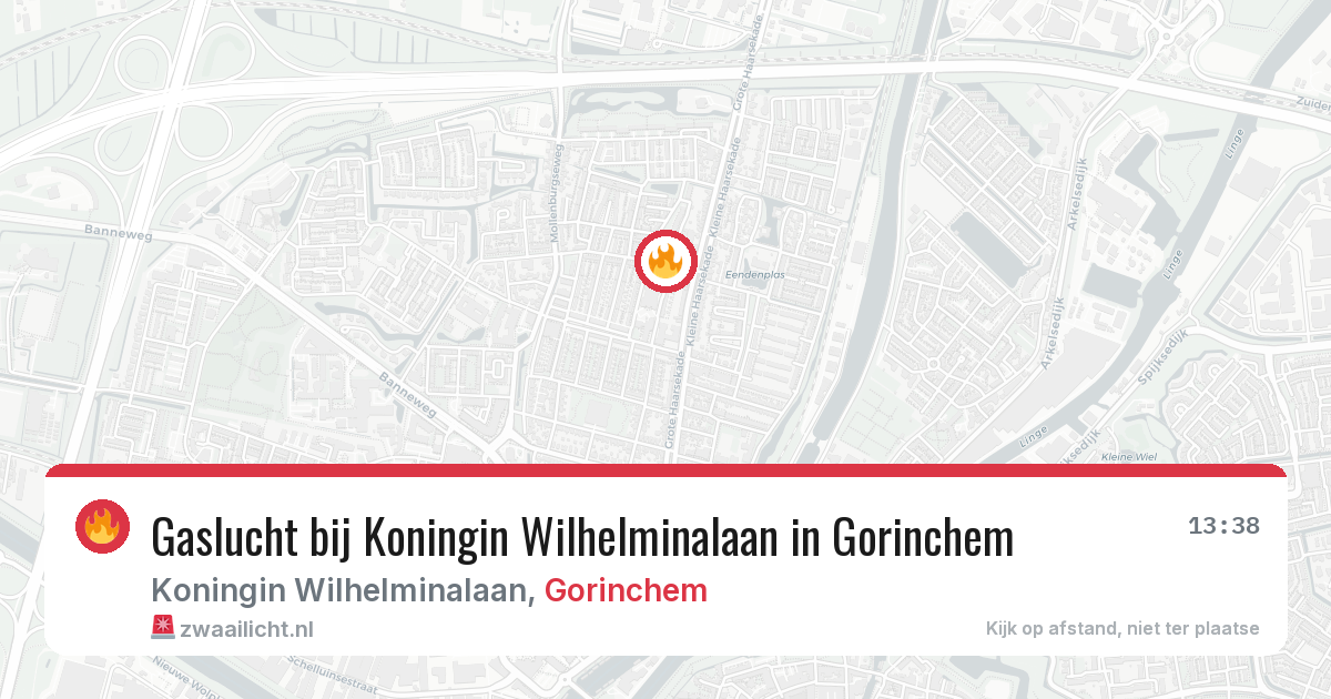 Gaslucht bij Koningin Wilhelminalaan in Gorinchem — 2 aug 2026