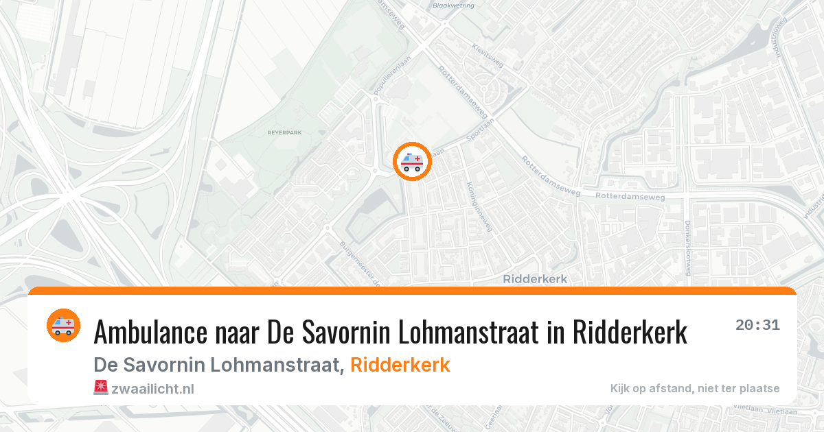 Ambulance naar De Savornin Lohmanstraat in Ridderkerk — 12 mei 2026