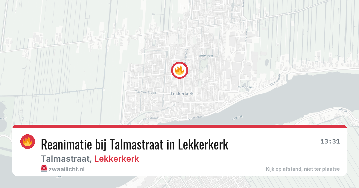 Reanimatie bij Talmastraat in Lekkerkerk — 15 jun 2026