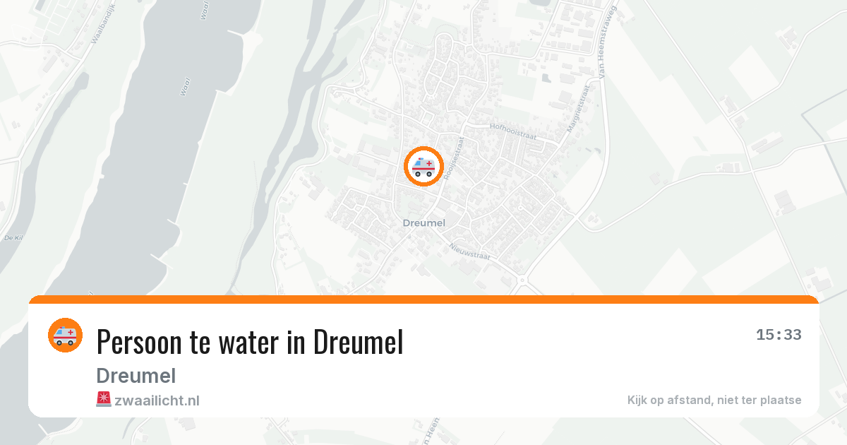 Persoon te water in Dreumel — 30 mrt 2026