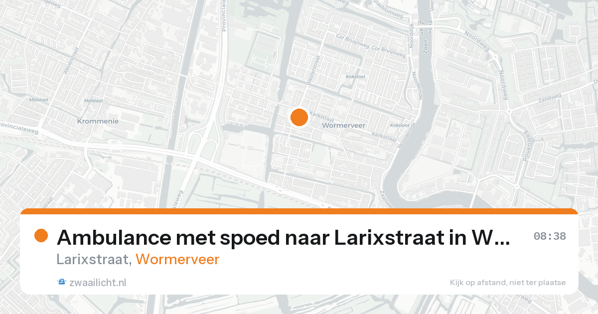 Ambulance met spoed naar Larixstraat in Wormerveer — 18 mei 2026