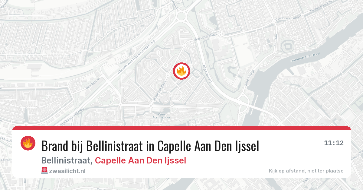Brand bij Bellinistraat in Capelle Aan Den Ijssel — 11 aug 2026