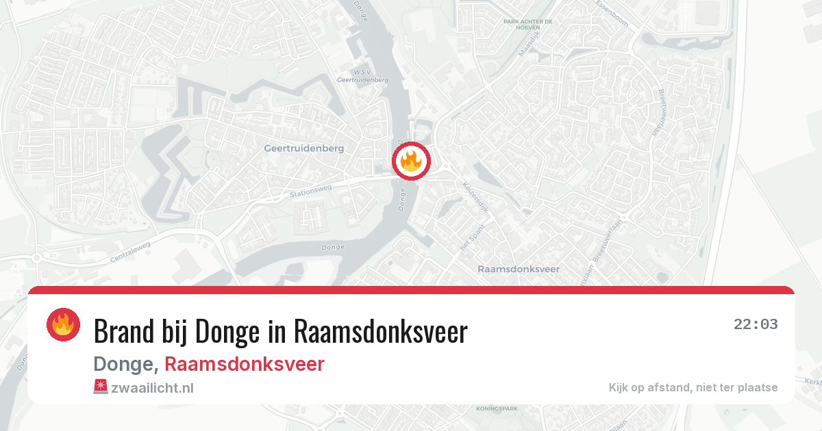 Brand bij Donge in Raamsdonksveer — 9 aug 2026