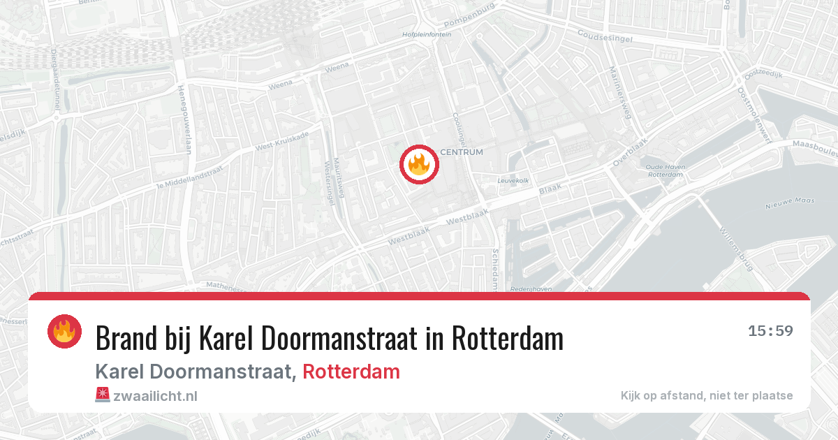 Brand bij Karel Doormanstraat in Rotterdam — 25 mei 2026