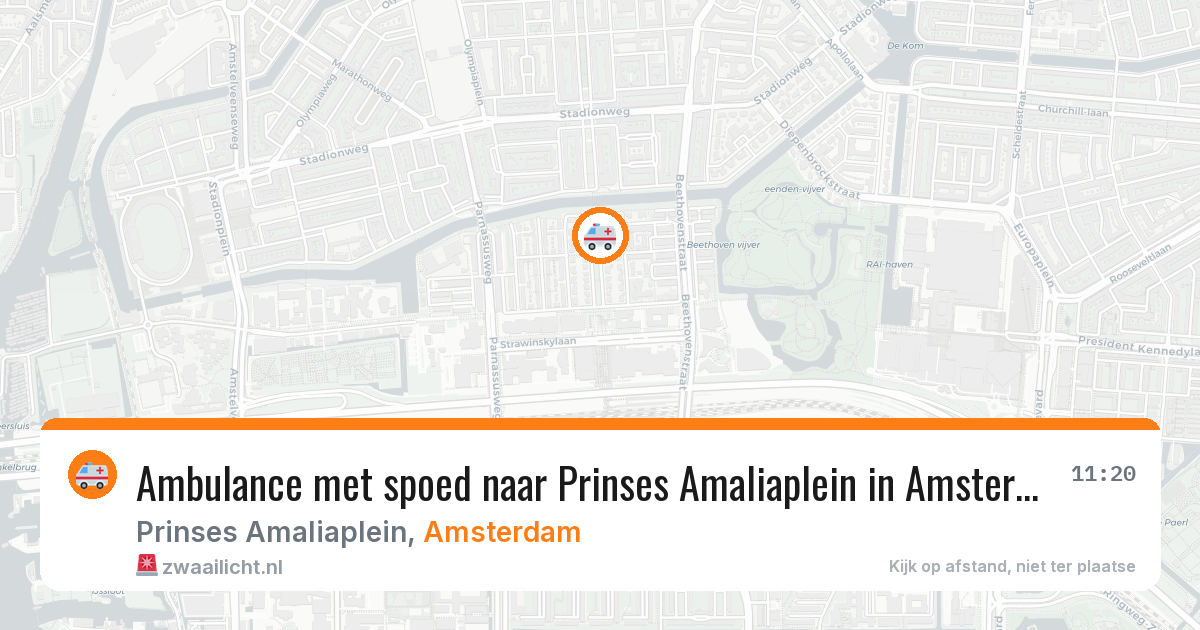 Ambulance met spoed naar Prinses Amaliaplein in Amsterdam — 21 mei 2026