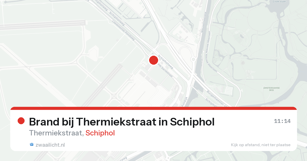 Brand bij Thermiekstraat in Schiphol — 17 aug 2026