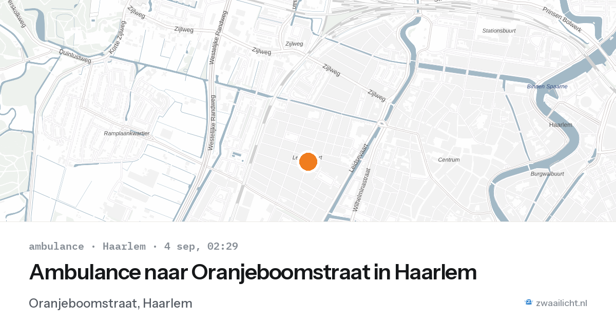 Ambulance naar Oranjeboomstraat in Haarlem — 4 sep 2026