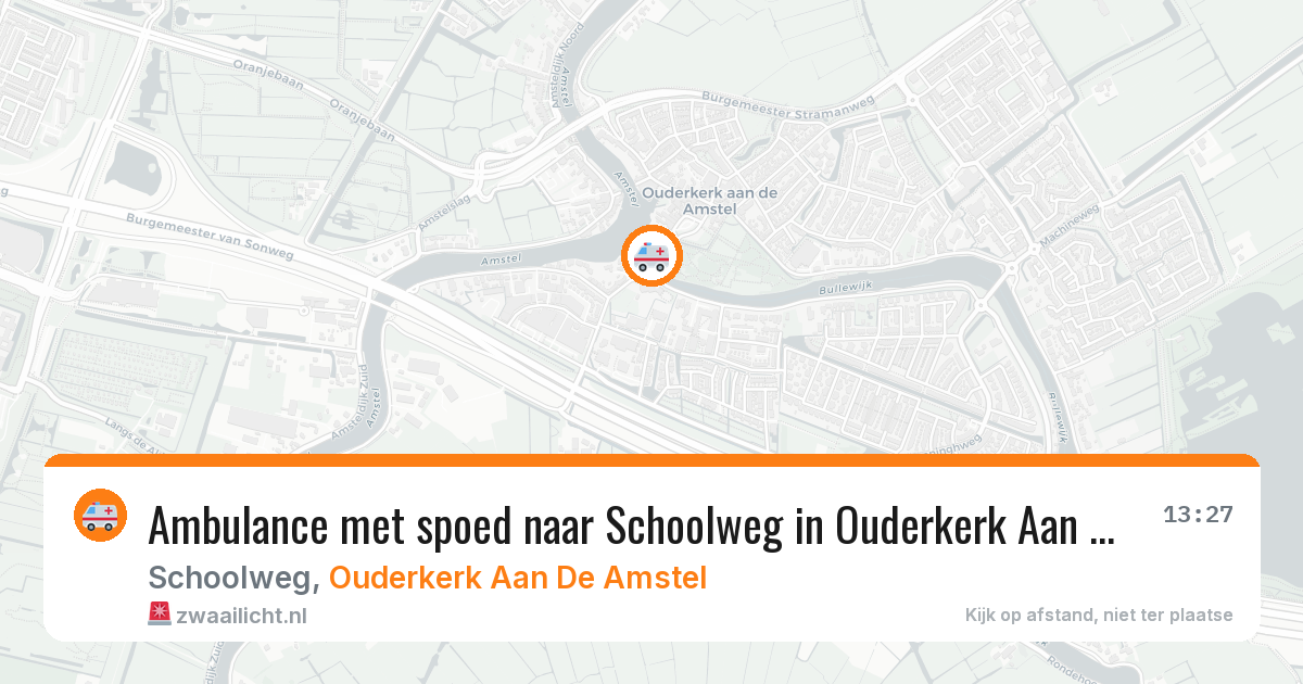 Ambulance met spoed naar Schoolweg in Ouderkerk Aan De Amstel — 14 mei 2026