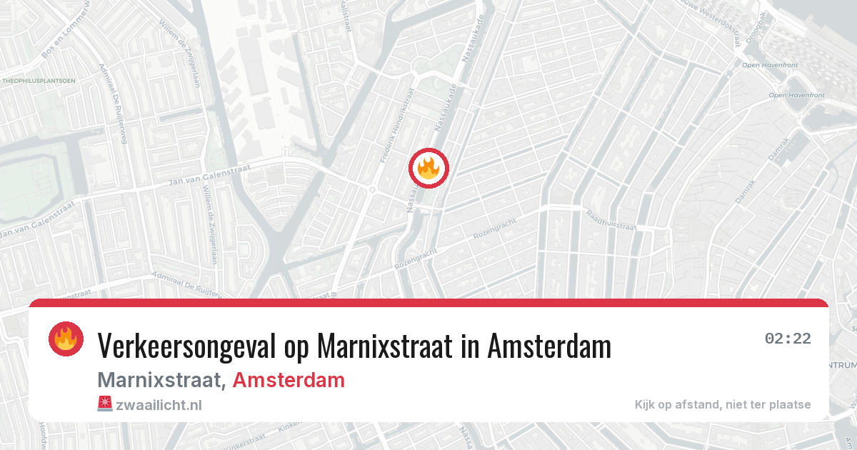 Verkeersongeval op Marnixstraat in Amsterdam — 13 aug 2026