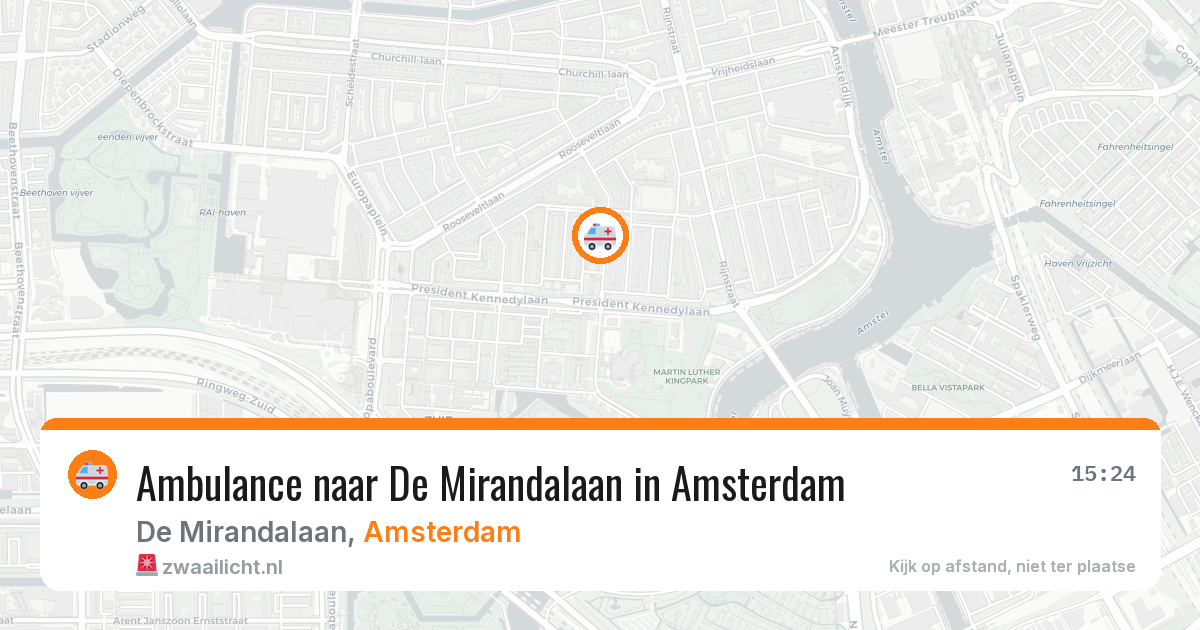 Ambulance naar De Mirandalaan in Amsterdam — 21 jun 2026