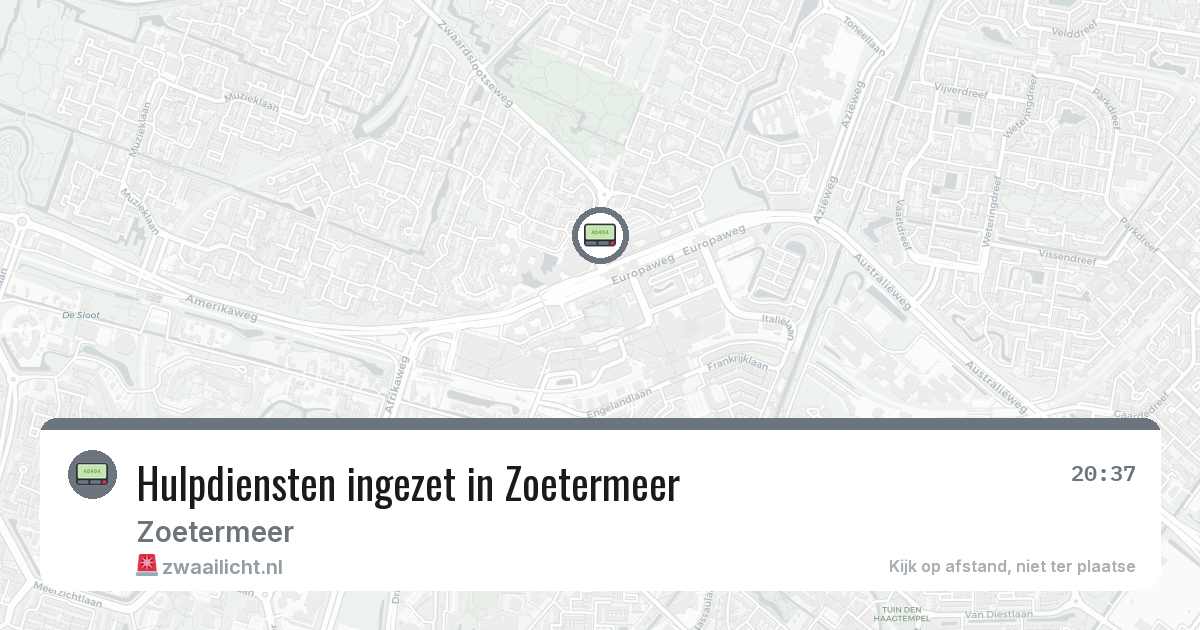 Hulpdiensten ingezet in Zoetermeer — 3 jul 2026 | 🚨 Zwaailicht.nl
