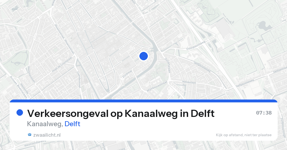Verkeersongeval op Kanaalweg in Delft — 22 aug 2026