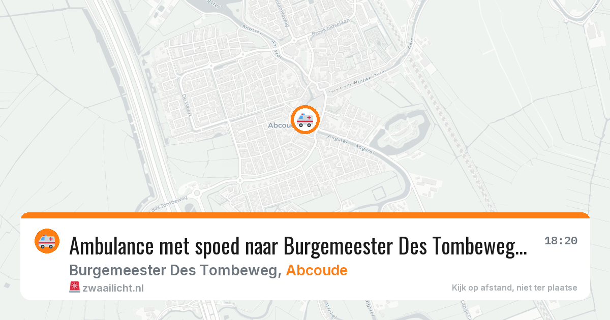 Ambulance met spoed naar Burgemeester Des Tombeweg in Abcoude — 28 mrt 2026