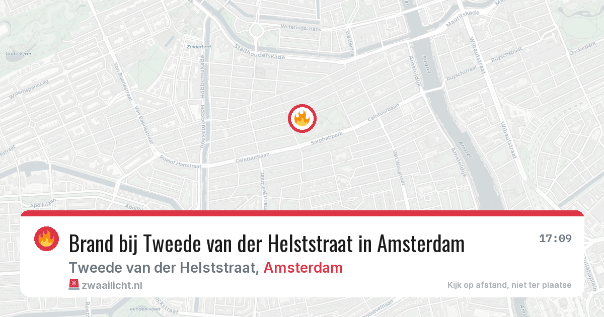 Brand bij Tweede van der Helststraat in Amsterdam — 17 mrt 2026