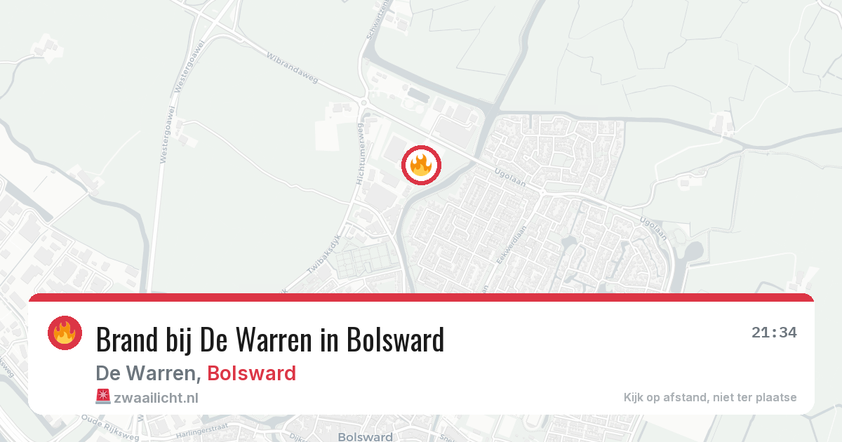 Brand bij De Warren in Bolsward — 16 jan 2026