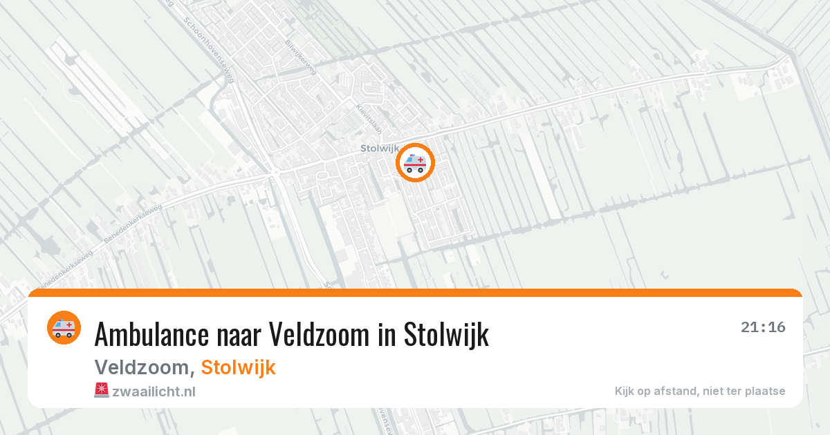 Ambulance naar Veldzoom in Stolwijk — 6 aug 2026