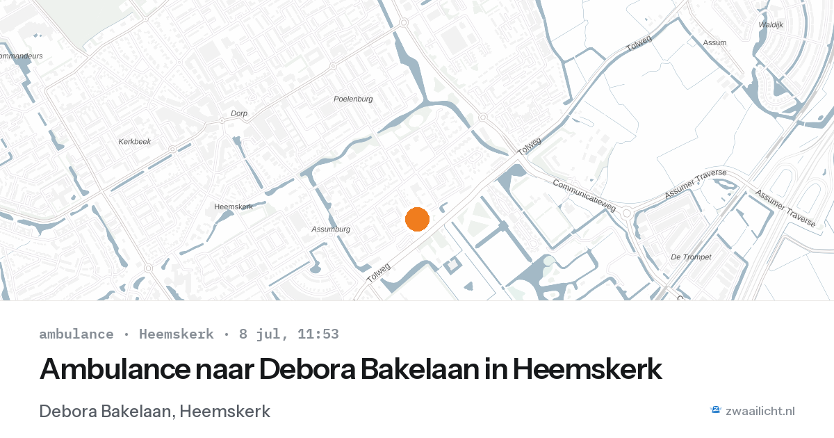 Ambulance naar Debora Bakelaan in Heemskerk — 8 jul 2026