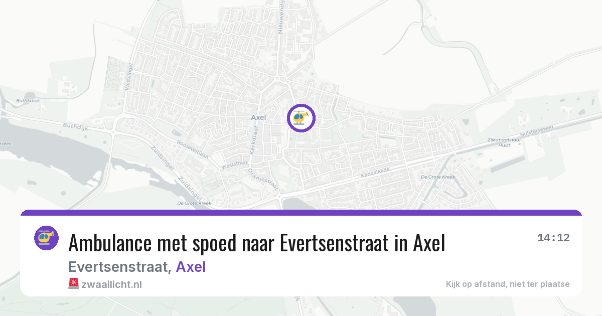 Ambulance met spoed naar Evertsenstraat in Axel — 28 jun 2026