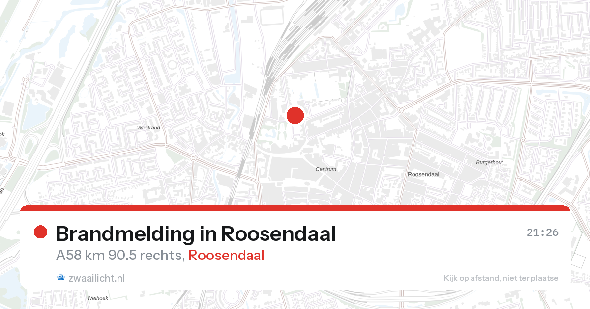 Brandmelding in Roosendaal — 20 jul 2026