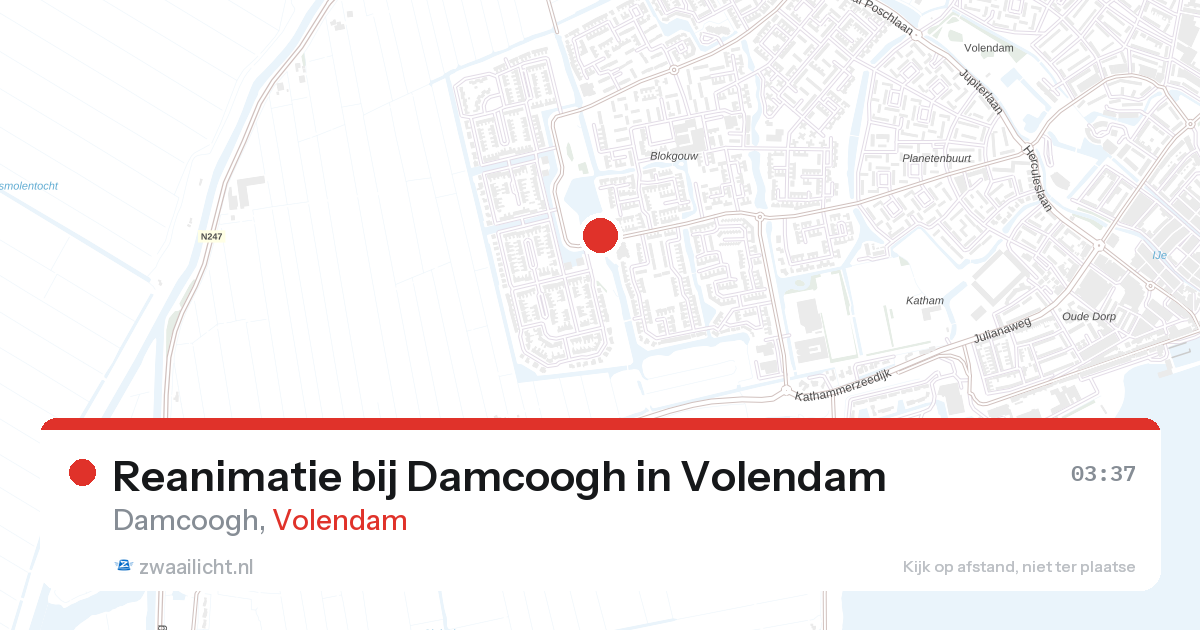 Reanimatie bij Damcoogh in Volendam — 28 aug 2026