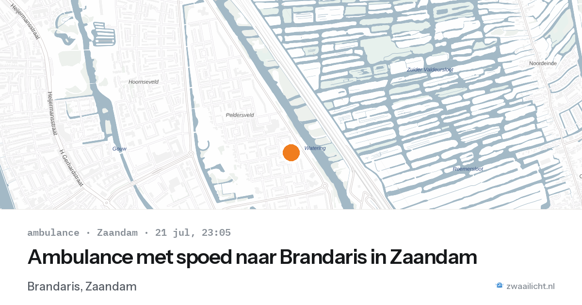 Ambulance met spoed naar Brandaris in Zaandam — 21 jul 2026