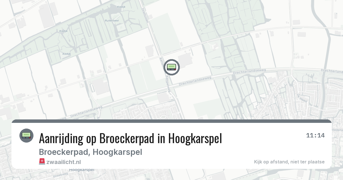 Aanrijding op Broeckerpad in Hoogkarspel — 21 feb 2026