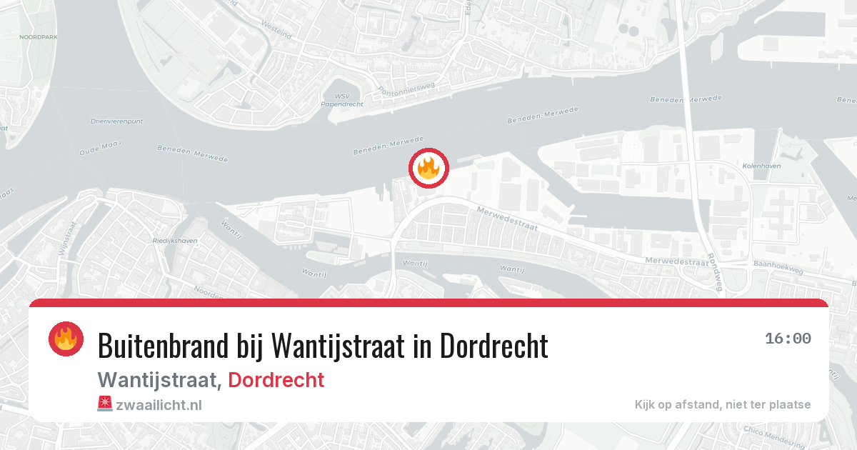 Buitenbrand bij Wantijstraat in Dordrecht — 14 aug 2026