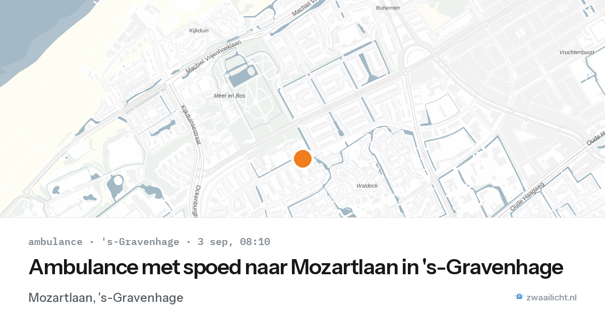 Ambulance met spoed naar Mozartlaan in 's-Gravenhage — 3 sep 2026