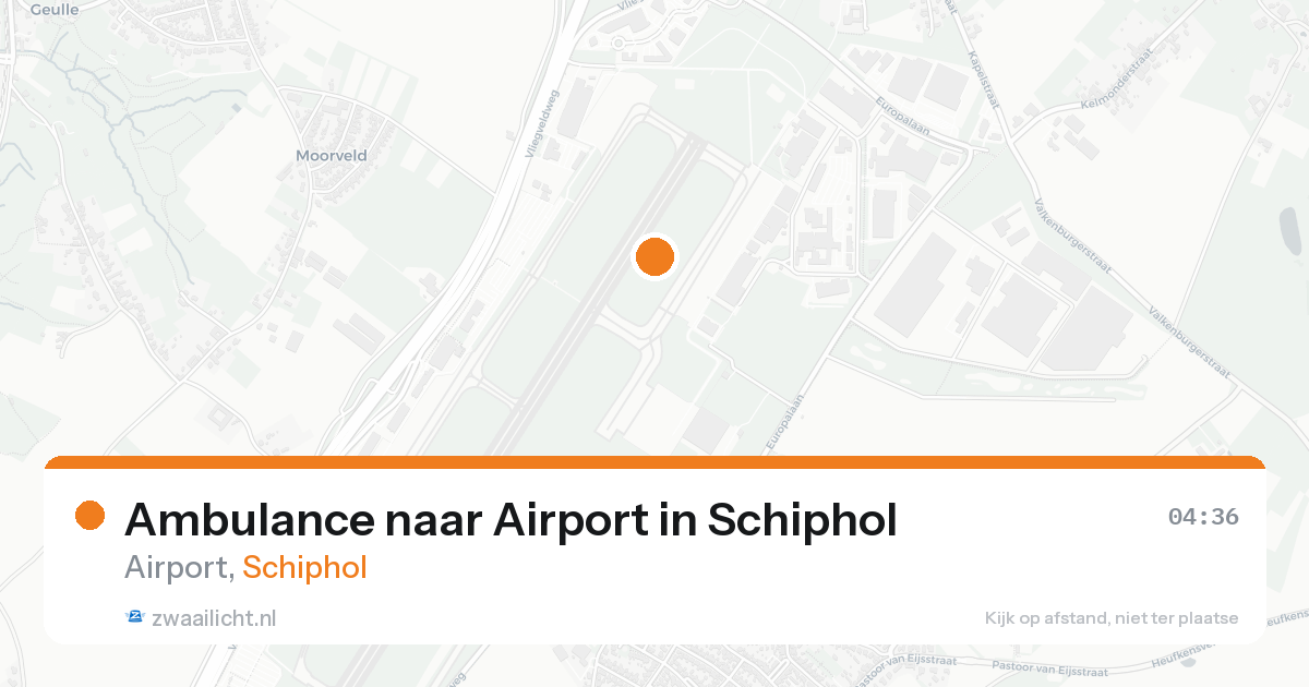 Ambulance naar Airport in Schiphol — 17 aug 2026